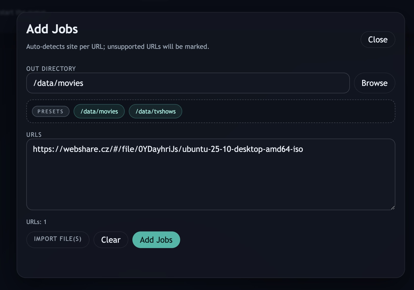 DLQ – web UI showing the add dialog